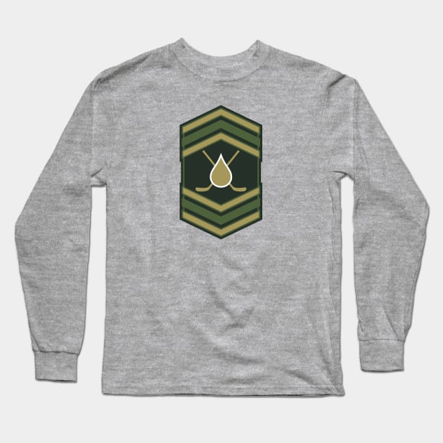 Oil Drop & Hockey Sticks Insignia (Military Green) [Rx-Tp] Long Sleeve T-Shirt by Roufxis